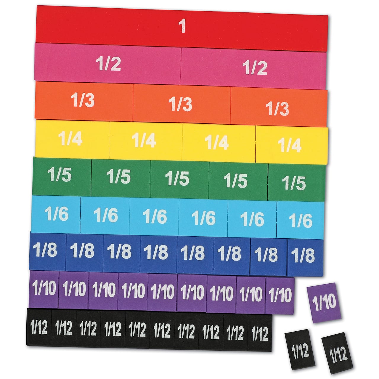 Learning Resources Soft Foam Magnetic Rainbow Fraction Tiles